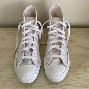 All White Converse High Tops